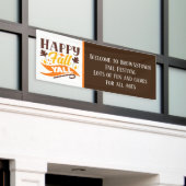 秋フェスティバルウェルカムバナーの追加文字 横断幕 (ビルの外側)