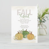 秋フェスティバルウォーターカラーシンプルパンプキングルド 招待状 (スタンド正面)