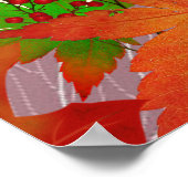 秋フェスティバルオータムカラーズメープル葉パンプキンス ポスター (角)