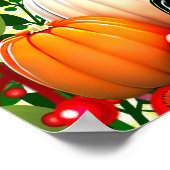 秋フェスティバルオータムベリーズブズホワイトパンプキン ポスター (角)