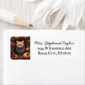 秋フェスティバルキャット差出人住所ラベル ラベル (インサイチュ)