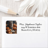 秋フェスティバルキャット差出人住所ラベル ラベル (インサイチュ)