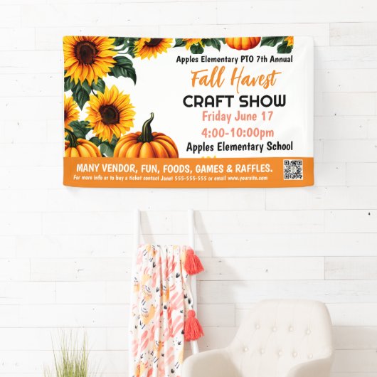 秋フェスティバルクラフトショーPTO PTA教会バナー 横断幕 (インサイチュ)