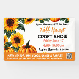 秋フェスティバルクラフトショーPTO PTA教会バナー 横断幕