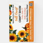 秋フェスティバルクラフトショーPTO PTA教会バナー 横断幕 (縦)