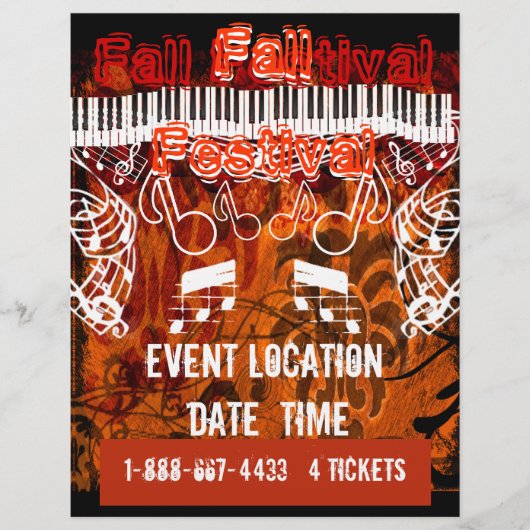 秋フェスティバルハロウィーンイベントまたは秋イベントフライヤー チラシ (正面)