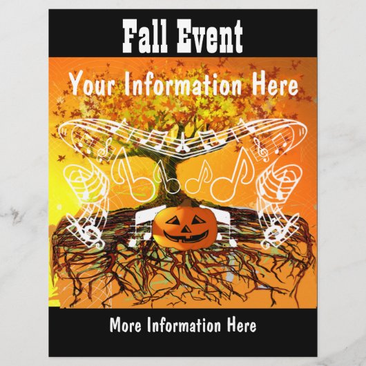秋フェスティバルハロウィーンイベントまたは秋イベントフライヤー チラシ (裏面)