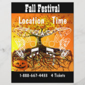 秋フェスティバルハロウィーンイベントまたは秋イベントフライヤー チラシ (裏面)