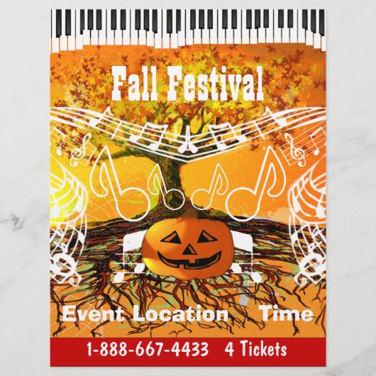 秋フェスティバルハロウィーンイベントまたは秋イベントフライヤー チラシ (正面)