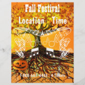 秋フェスティバルハロウィーンイベントまたは秋イベントフライヤー チラシ (裏面)