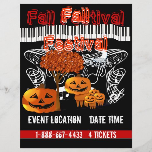 秋フェスティバルハロウィーンイベントまたは秋イベントフライヤー チラシ (正面)