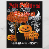 秋フェスティバルハロウィーンイベントまたは秋イベントフライヤー チラシ (裏面)