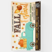 秋フェスティバルバナーとqrコード 横断幕 (縦)