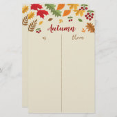 秋フェスティバルバンコパーティーゲーム集計シート (正面/裏面)