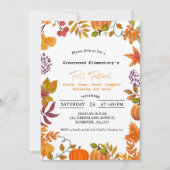 秋フェスティバルパーティー焚き火スクールコミュニティイベント 招待状 (正面)