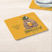 秋フェスティバルビールインクルードアルマジロテキサス州 スクエアペーパーコースター (アングル)