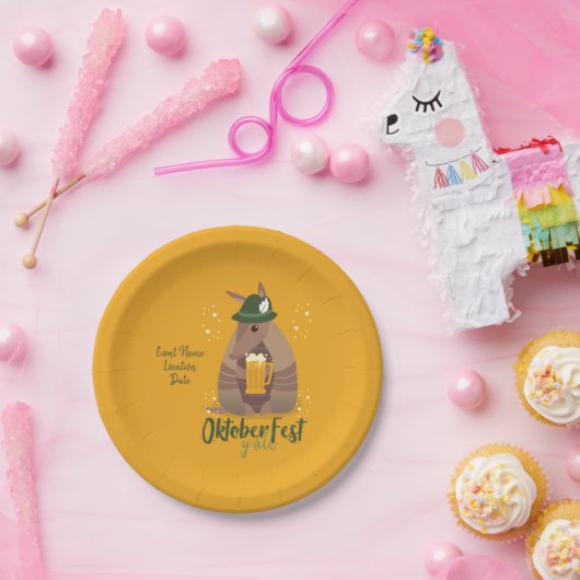 秋フェスティバルビールインクルードアルマジロテキサス州 ペーパープレート (パーティー)