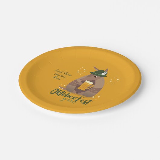 秋フェスティバルビールインクルードアルマジロテキサス州 ペーパープレート (アングル)