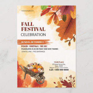 秋フェスティバルフライヤーテンプレート 招待状