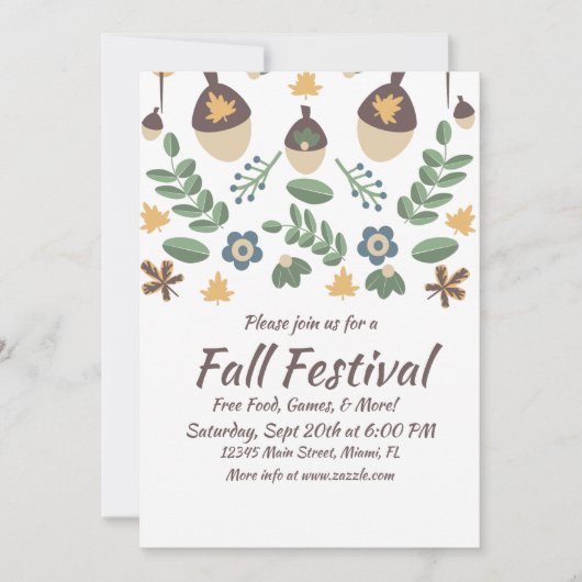 秋フェスティバルフローラグリーンリー葉ズコーン カード (正面)