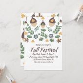 秋フェスティバルフローラグリーンリー葉ズコーン カード (正面/裏面インサイチュ)