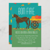 秋フェスティバルボンファイアパーティの招待状 招待状 (正面/裏面)