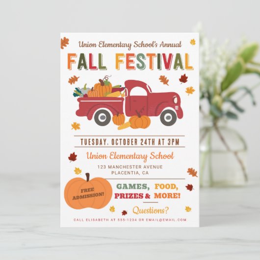 秋フェスティバル招待状ハロウィンハーベストフライヤー 招待状 (スタンド正面)