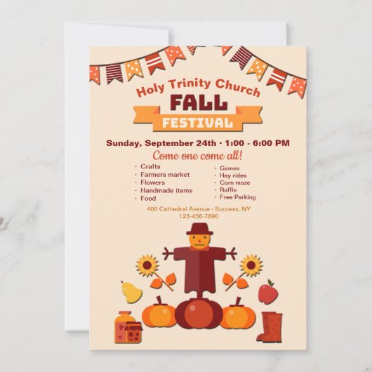 秋フェスティバル招待状 招待状 (正面)