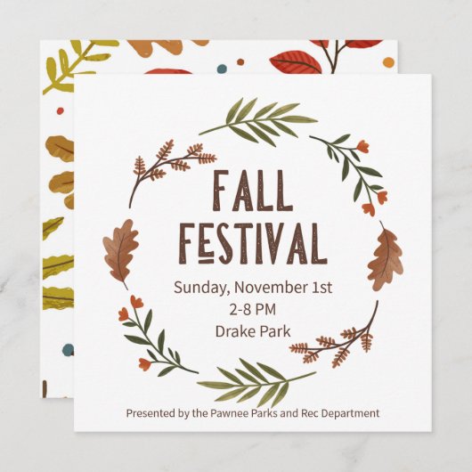 秋フェスティバル招待状 招待状 (正面/裏面)