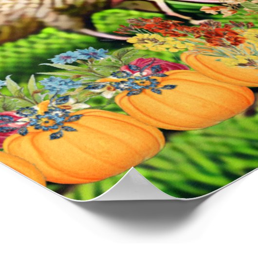 秋フェスティバル自分の農場の新鮮な農産物を選ぶ ポスター (角)