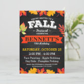 秋フェスティバル誕生日パーティーの招待 招待状 (スタンド正面)