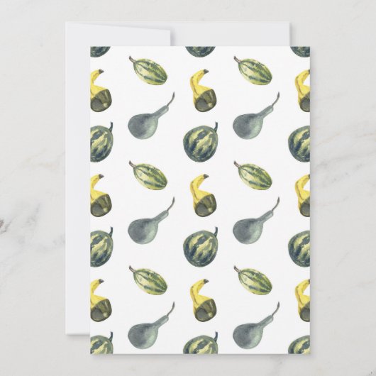 秋フェテオータムパーティーカラフルパンプキンズブルー 招待状 (裏面)