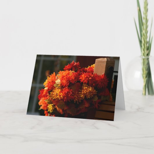 秋フェンスのポストノートカード カード (正面)