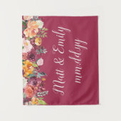 秋フォトブースBurgundy結婚の背景 タペストリー (正面)
