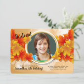 秋フォト誕生日招待状 招待状 (スタンド正面)