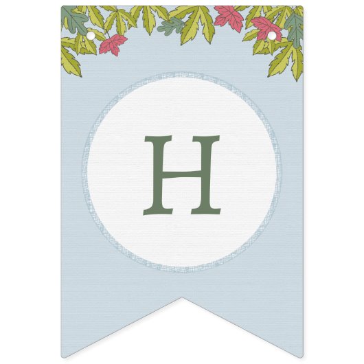 秋フォレストフレンズ誕生日 バンティングフラッグ (第2の旗)