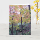 秋フォレスト空白の – 内部グリーティングカード カード (黄色い花)