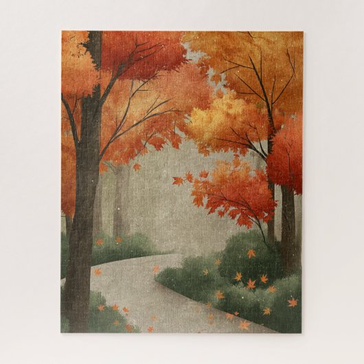 秋フォレスト紅葉 ジグソーパズル (縦)