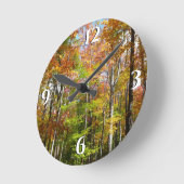 秋フォレストII秋風景写真 ラウンド壁時計 (傾斜)