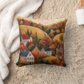 秋フォークアートオイルペインティングクッション クッション (ブランケット)