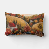 秋フォークアートオイルペインティングクッション ランバークッション (裏面)