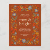 秋フォークシーフローラフレーム秋パーティの招待状 ポストカード (正面)