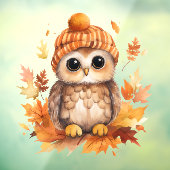 秋フクロウの窓にしがみつく ウィンドウサイン (シート3)