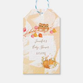 秋フクロウウッドランドカスタムラベル ギフトタグ