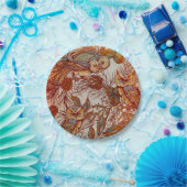 秋フクロウヴィンテージ秋 ペーパープレート (パーティー)