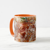 秋フクロウヴィンテージ秋 マグカップ (正面左)