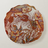 秋フクロウヴィンテージ秋 ラウンドクッション (裏面)