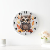 秋フクロウ壁時計 ラージ壁時計 (ホーム)