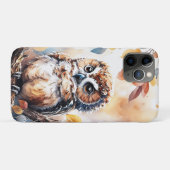 秋フクロウ水彩イラストレーション Case-Mate iPhoneケース (裏面(横))