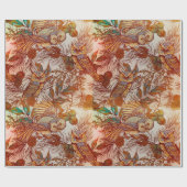 秋フクロウ秋ヴィンテージ ラッピングペーパー (フラット)